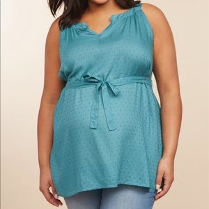 NWT motherhood maternity green sleeveless top